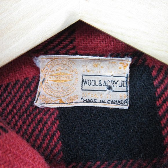 Vintage Moncton Wool Red and Black Buffalo Plaid Shirt Jacket - Picture 4 of 9